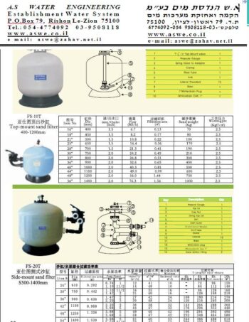 קטלוג א.ש הנדסת מים בע"מ